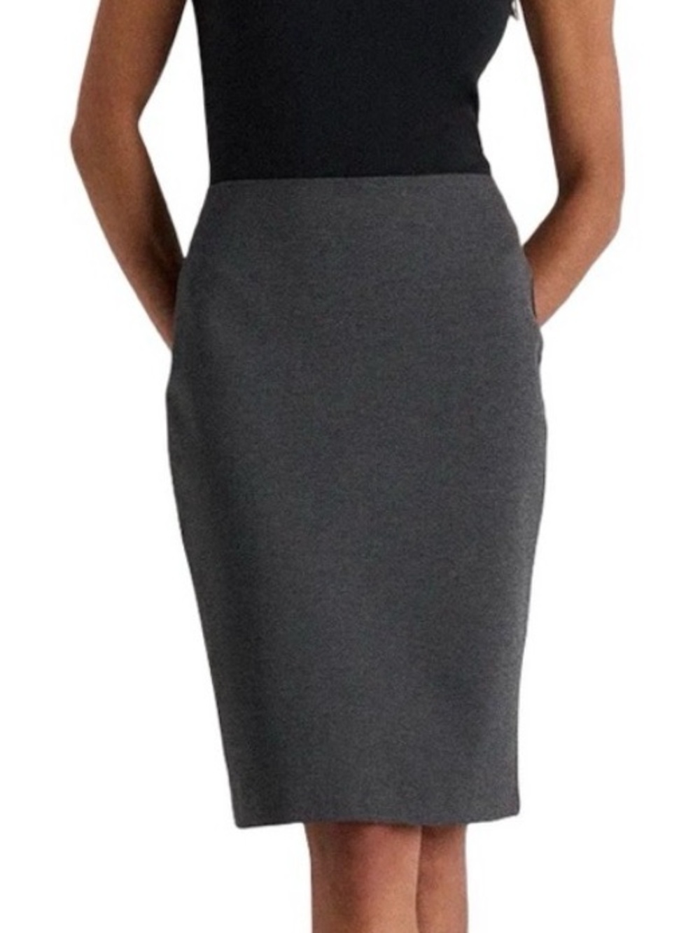 Quince ultra stretch pencil skirt XS charcoal gray professional office work chic